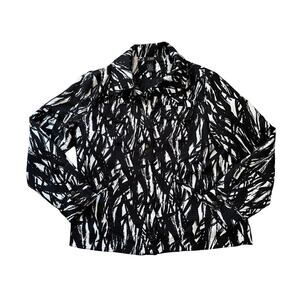 Vintage JOBIS Quilted Blazer/Jacket, size XL, Black & White design.